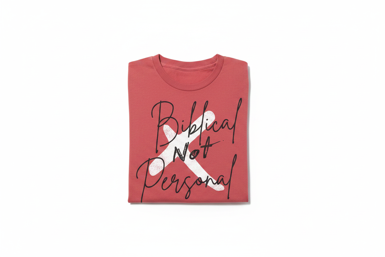 Biblical Not Personal – Single Folded Tee on White