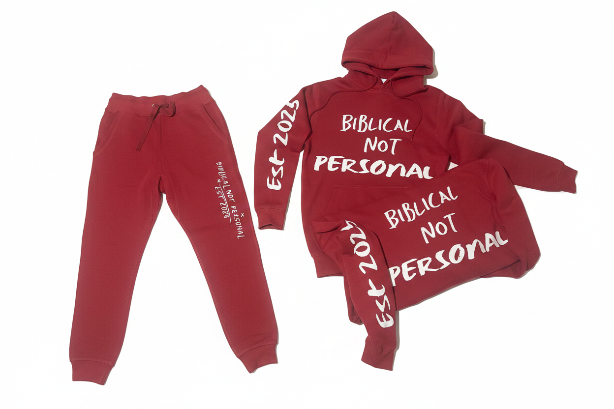 Biblical Not Personal Sweatsuit on White Background