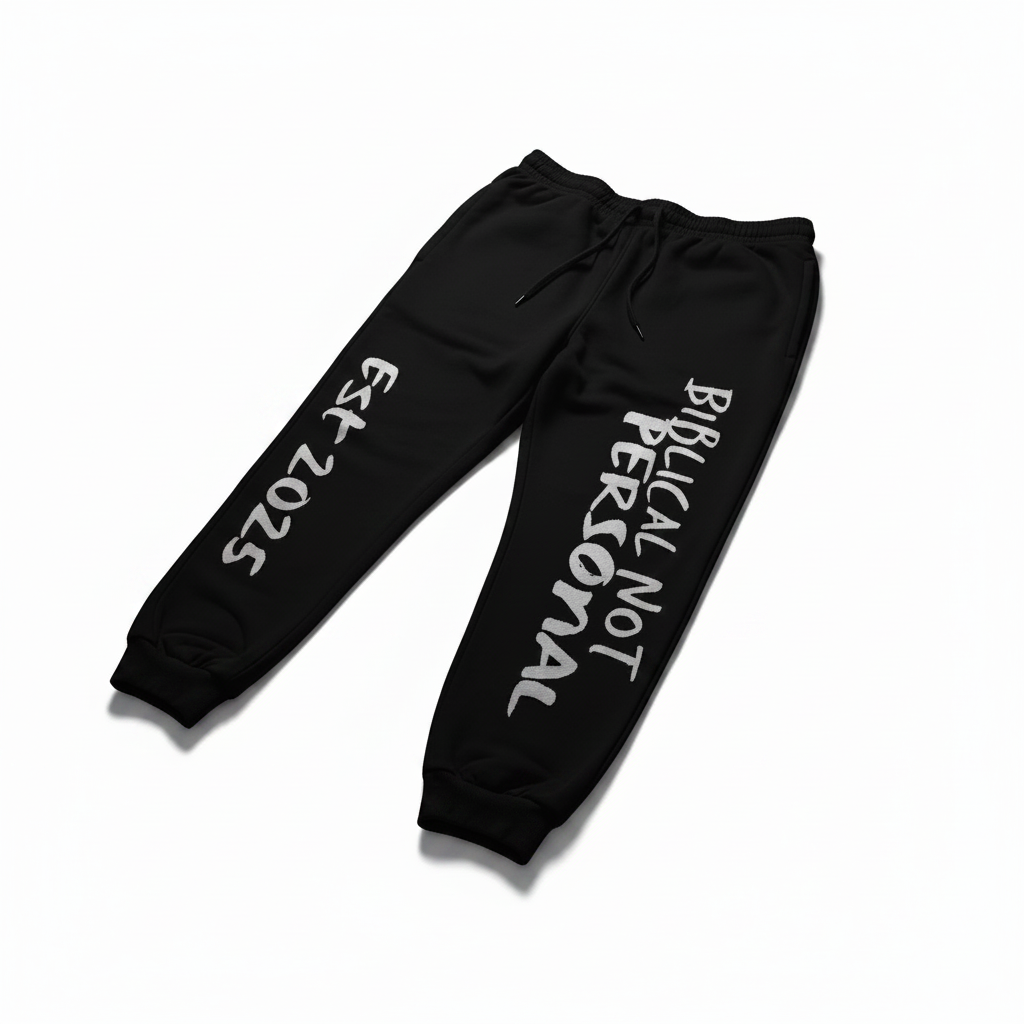 Black Joggers on White Background