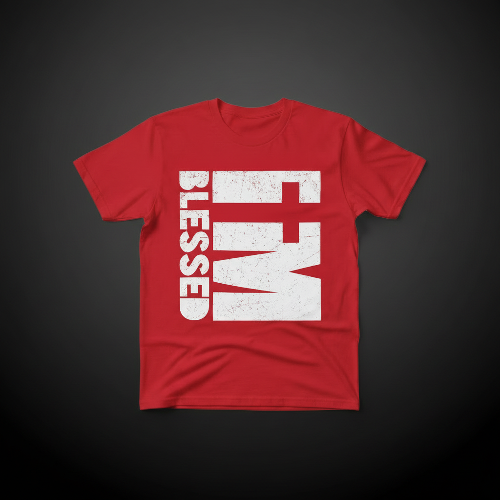 I'm Blessed Tee - Grey & Black Background