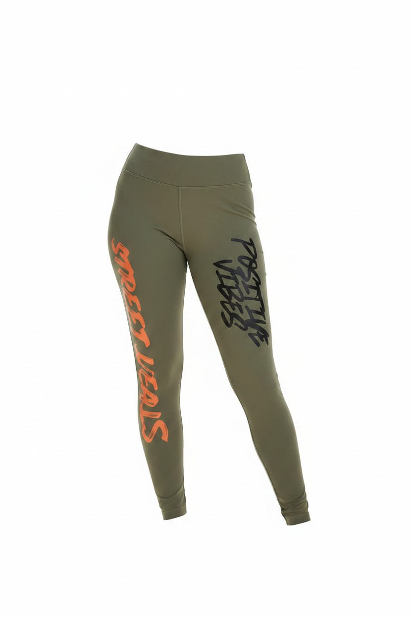 Positive Vibes Leggings on Ghost Mannequin