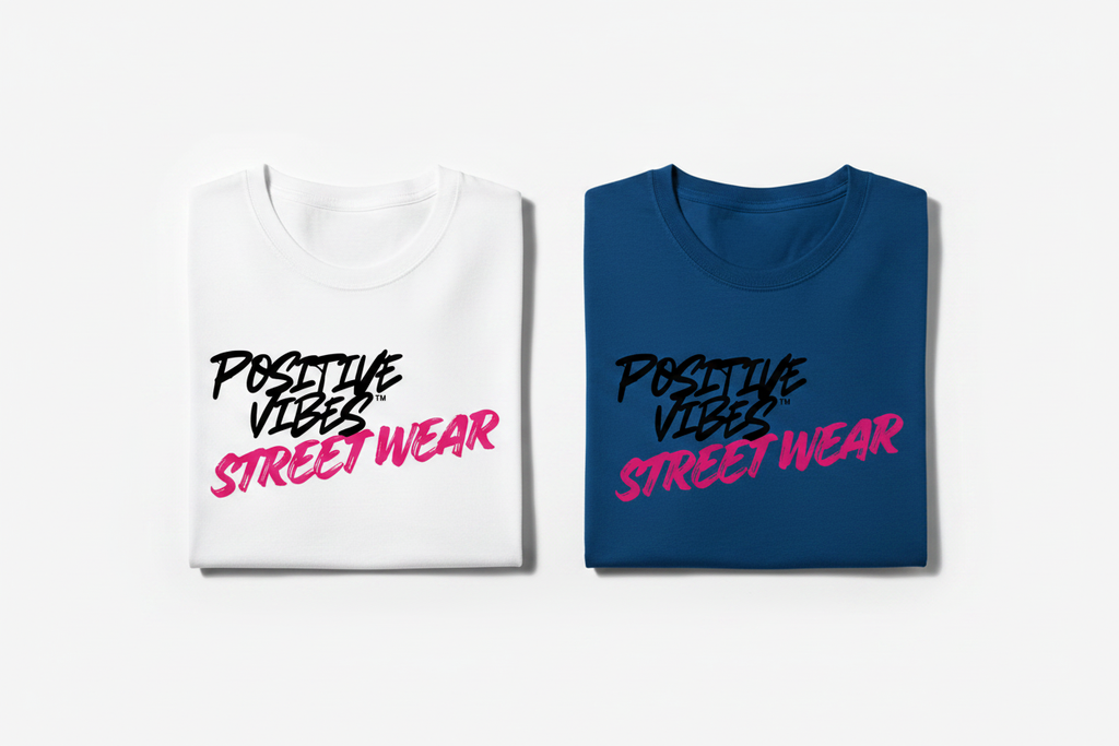 Positive Vibes Street Wear — Folded Tees Mockup